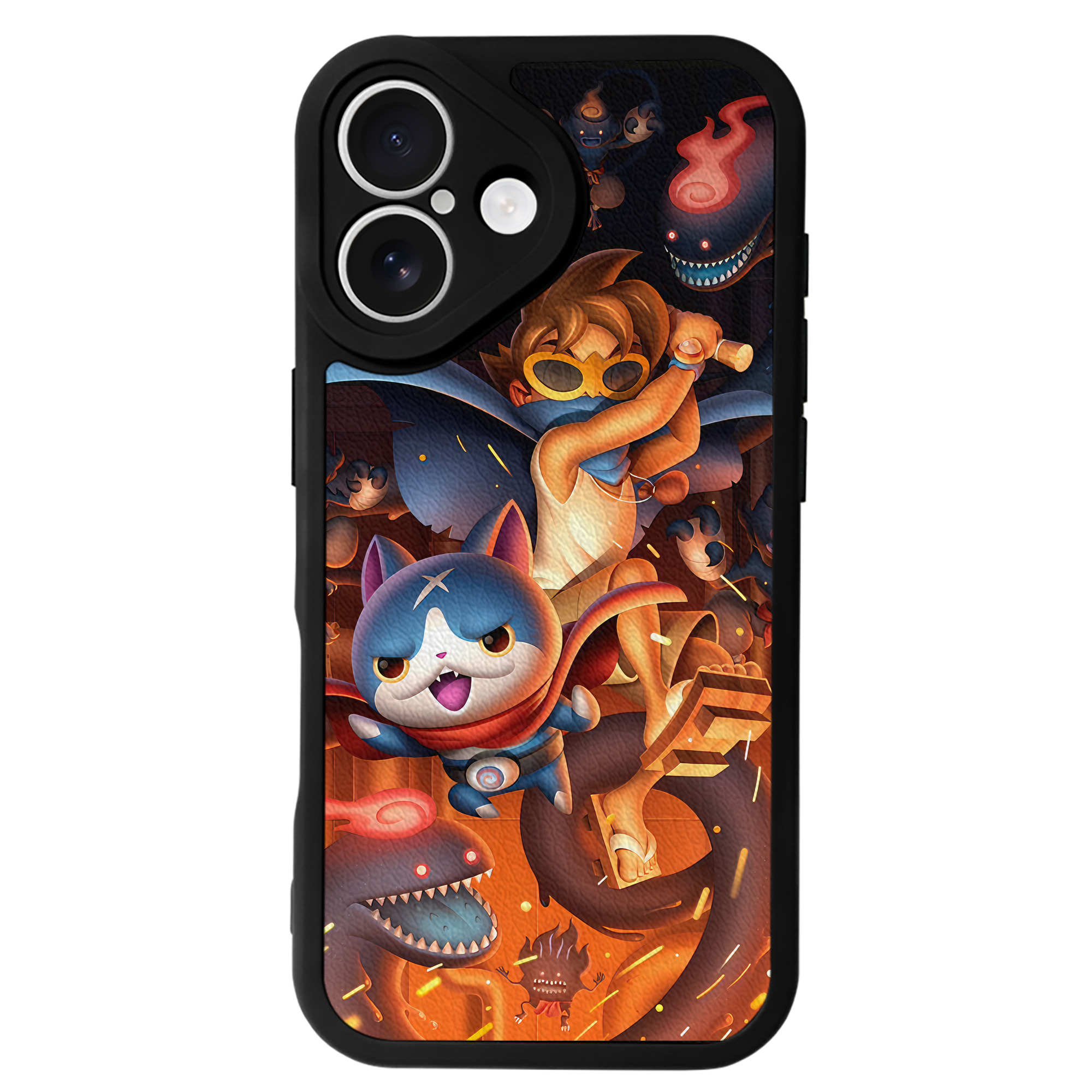 （画像用） 妖怪ウォッチ Yo-kai Watch 【iPhone 16シリーズ対応】シリコンスマホケース（レザー調） 材質：シリコン